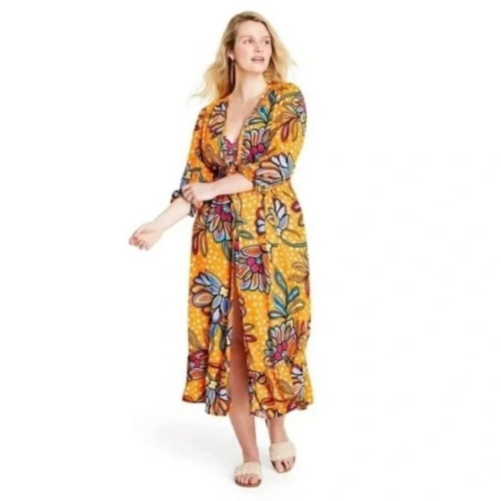 TABITHA BROWN | Orange & White Polka Dots Wrap Dress - Picture 5 of 6